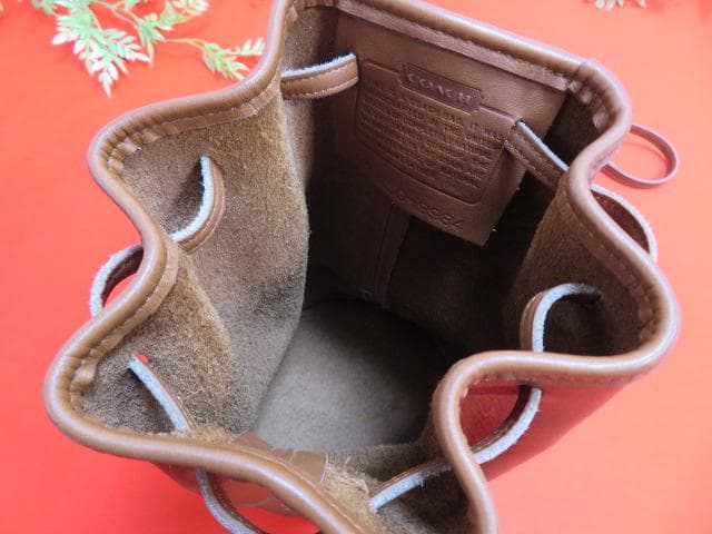 た*ー様 （8ee1558）COACH　レザー　巾着ショルダーバッグ　オールドコ