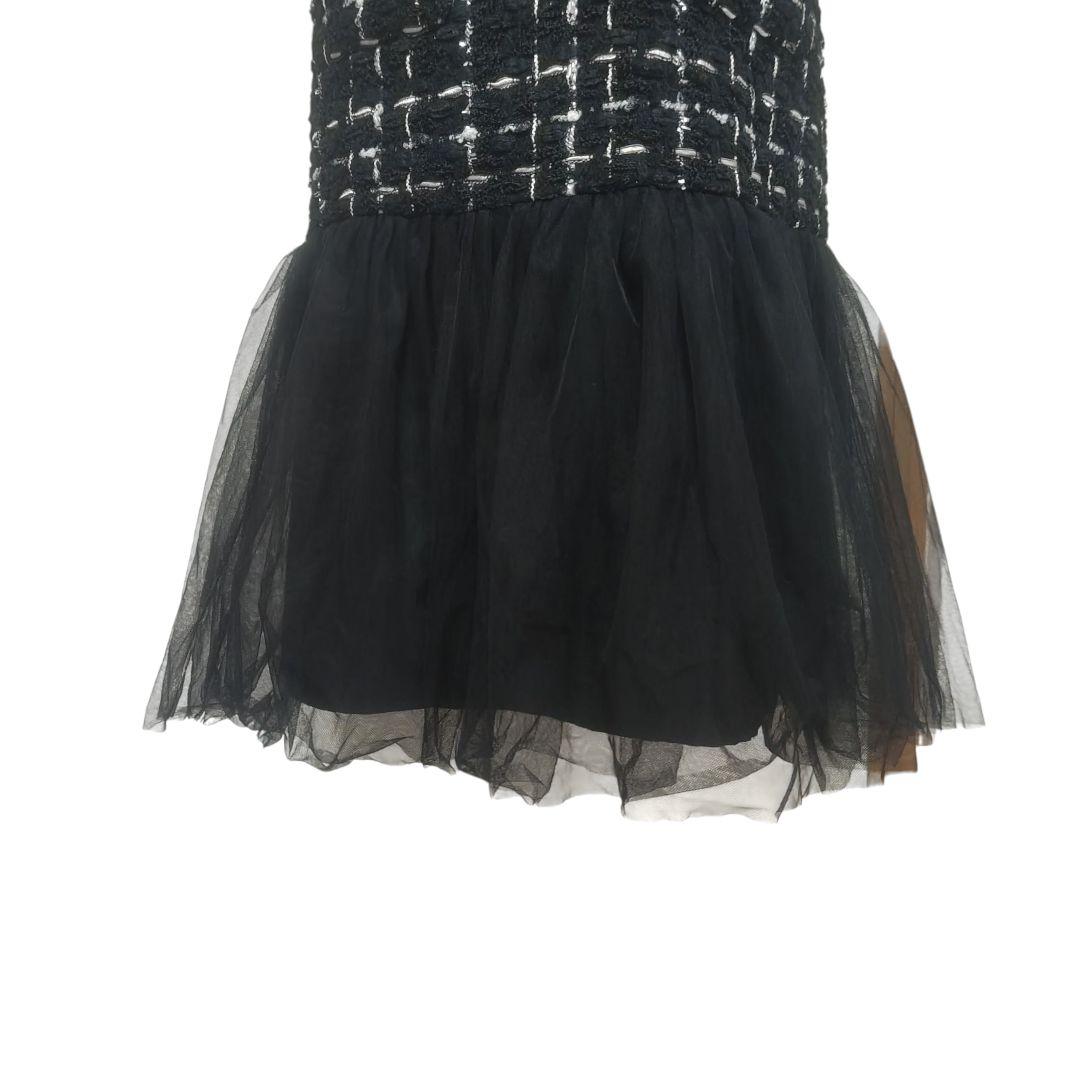 高級 ジュールトゥルニエ グレースクラス ラメツイードチェックワンピース