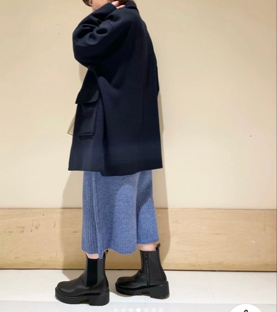 FORK&SPOON　バルカラーミドルコート　ネイビー