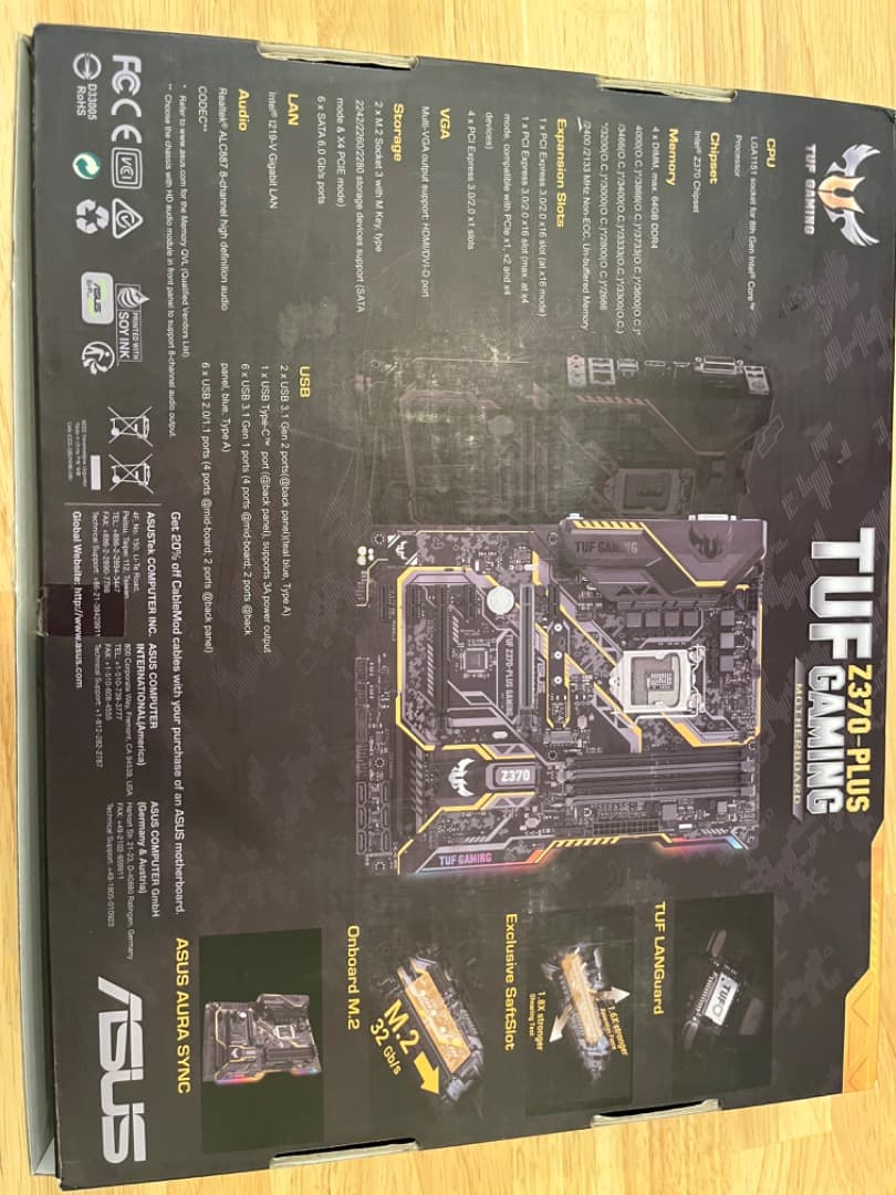 ASUS Intel Z370 搭載 LGA1151対応 マザーボード】