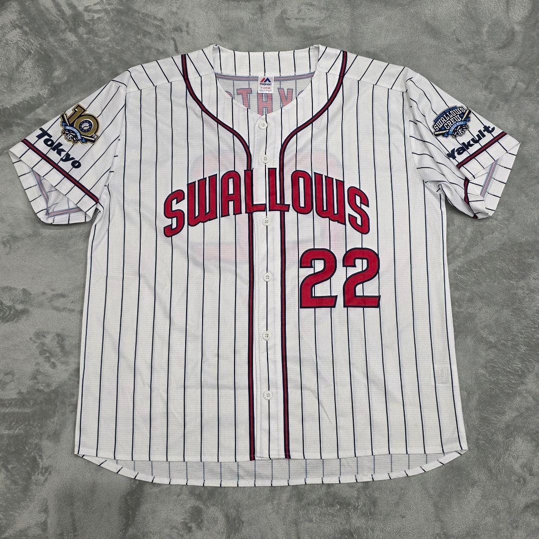 ヤクルトスワローズ　高津臣吾　ユニフォーム　XL　マジェスティック　白　野球