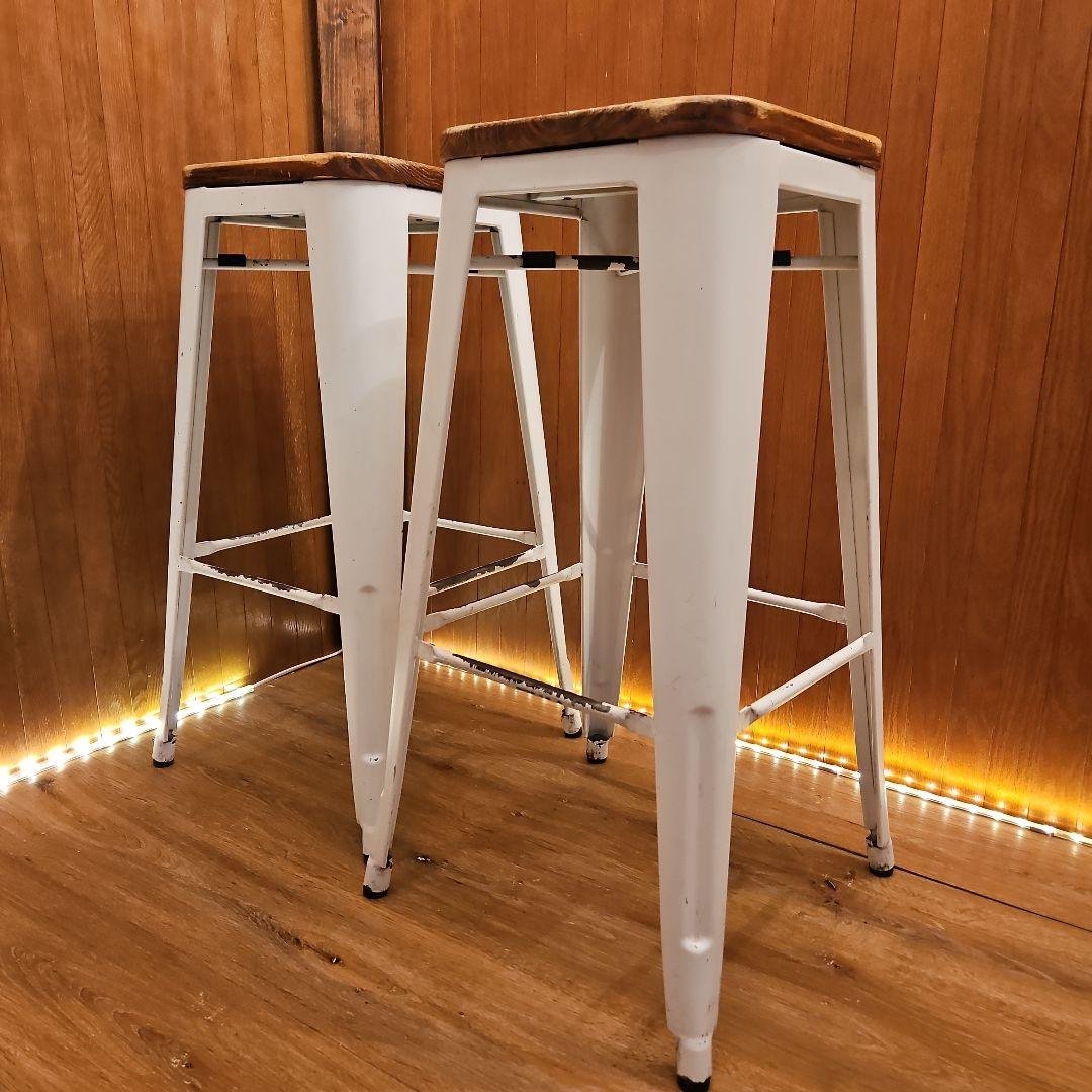 ２脚セット スタッキングスツール ヴィンテージスツール カウンターチェア B