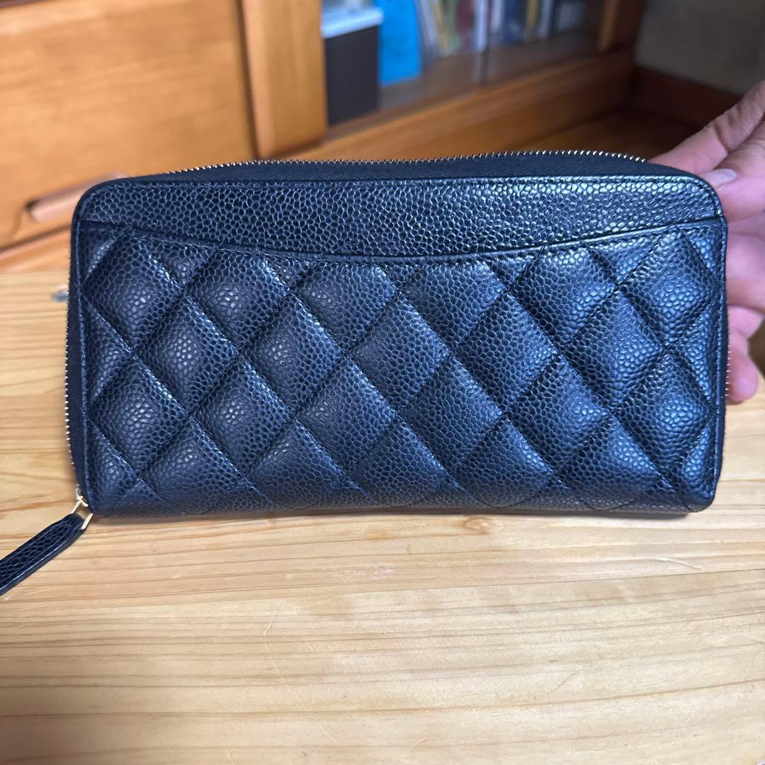 CHANEL【極美品】マトラッセ キャビアスキン キルティング 長財布