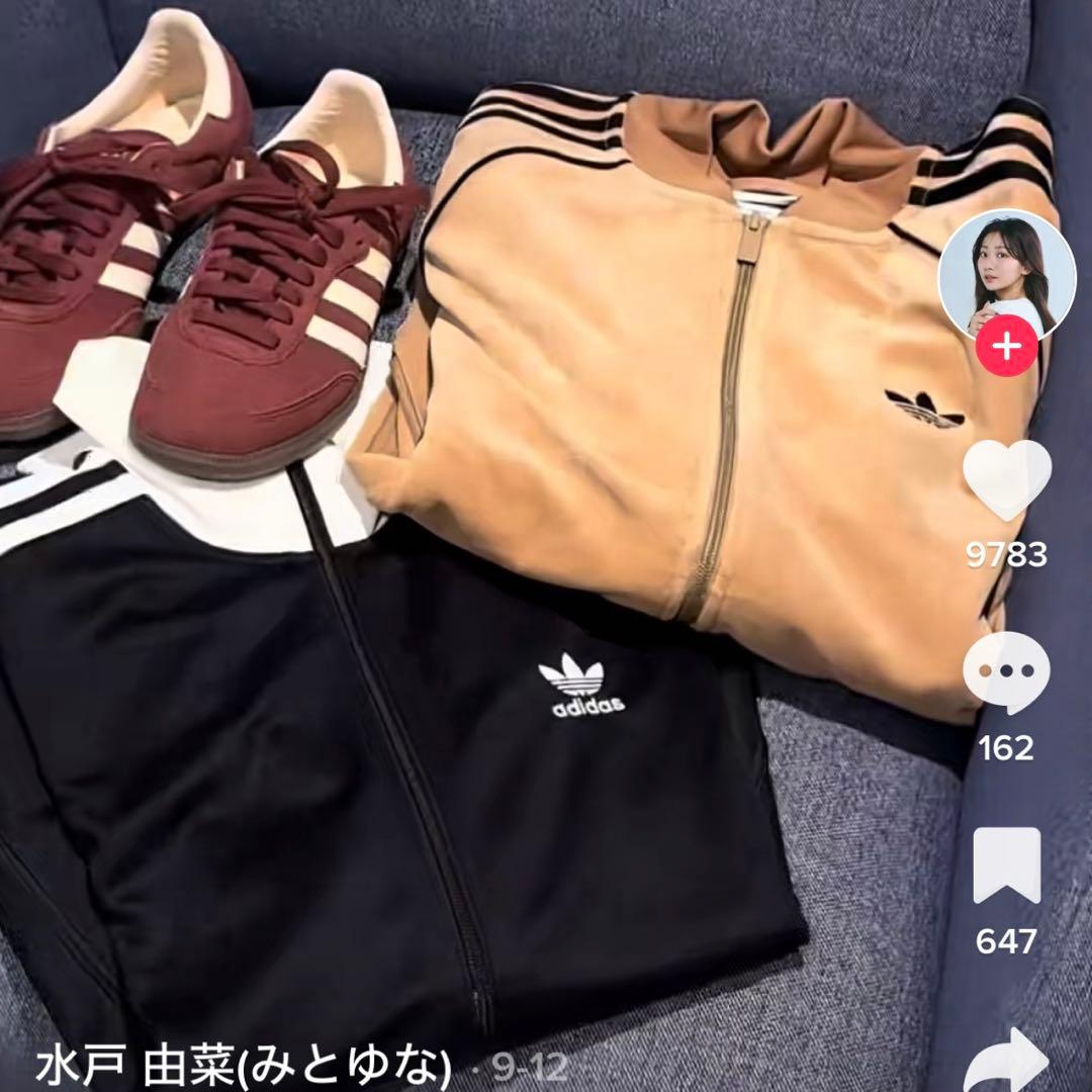 新品3XL⭐️adidasアディカラー ブラウンベロア トラックトップ 風早ゆうた