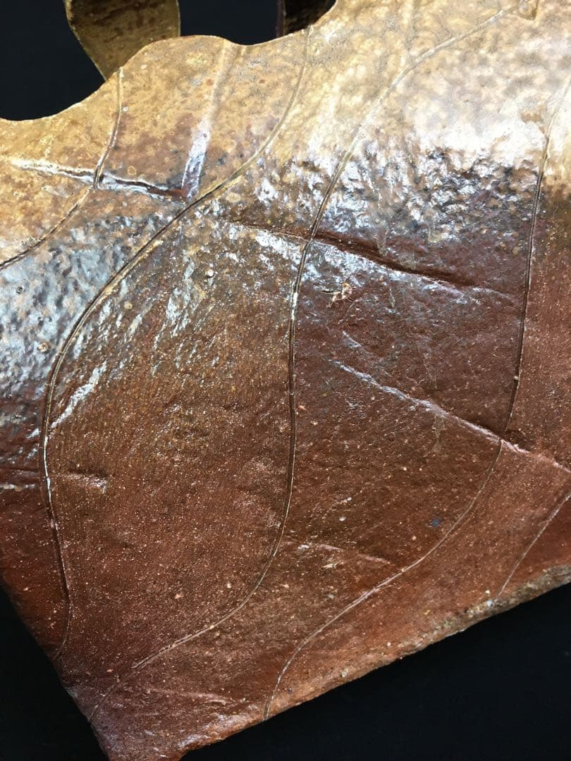 S23岡田輝 備前 叩き花入・共箱・花器