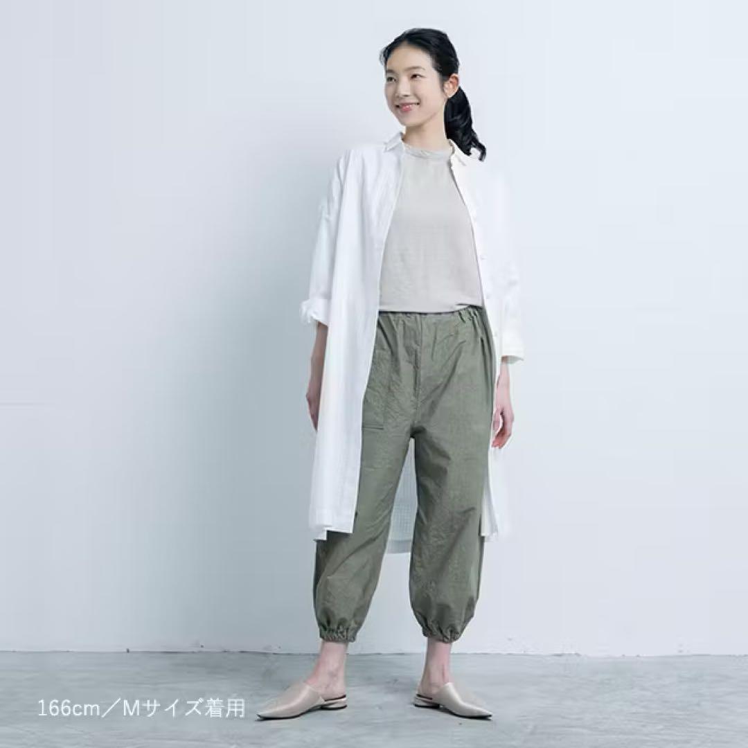 中川政七商店　タイプライター生地のもんぺパンツ　コットンリネン　ゆったり　L