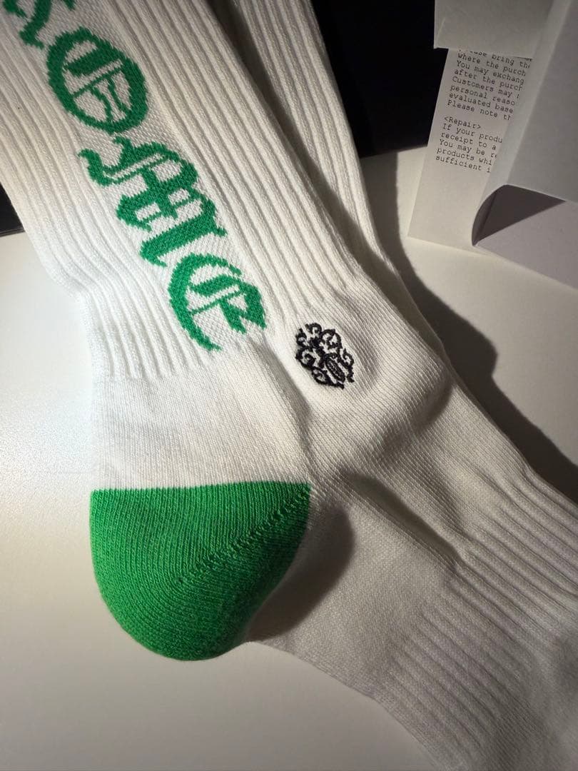 クロムハーツ ソックス prntclt blk embrdry grn グリーン
