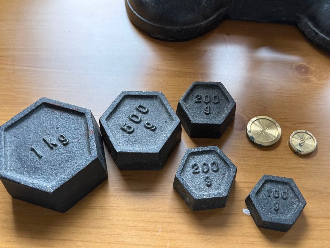 アンティークスケール 上皿天秤 天秤式はかりと重りセット 天秤計り アイアン銅