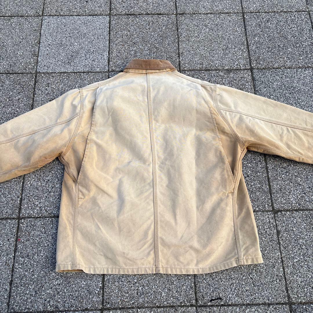 希少 90s カーハート ミシガンチョアコート カバーオール 裏地なし フェード