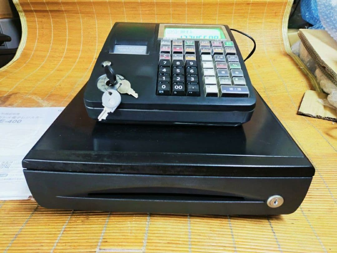 カシオレジスター　TE-400　フル設定無料　美品PC連携売上管理　383838