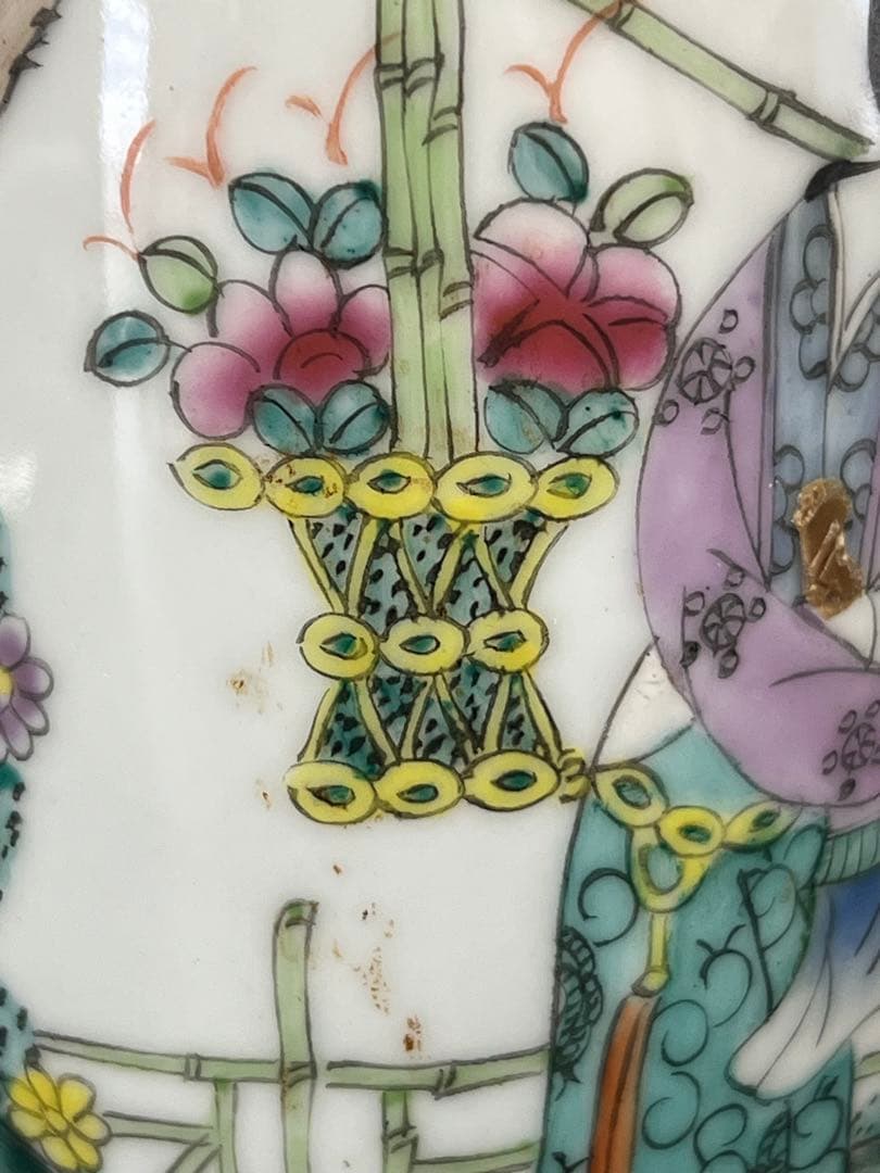 中国古美術/粉彩人物花瓶 【光緒年製】在銘/F