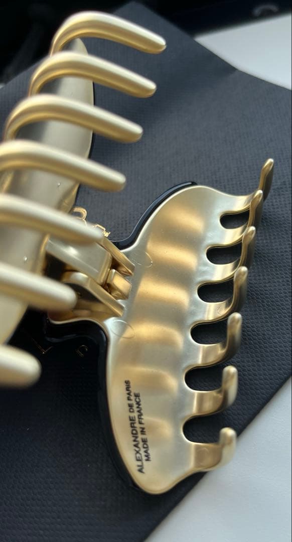 アレクサンドルドゥパリ ヴァンドームクリップ M 黒 ゴールド スワロ 新品