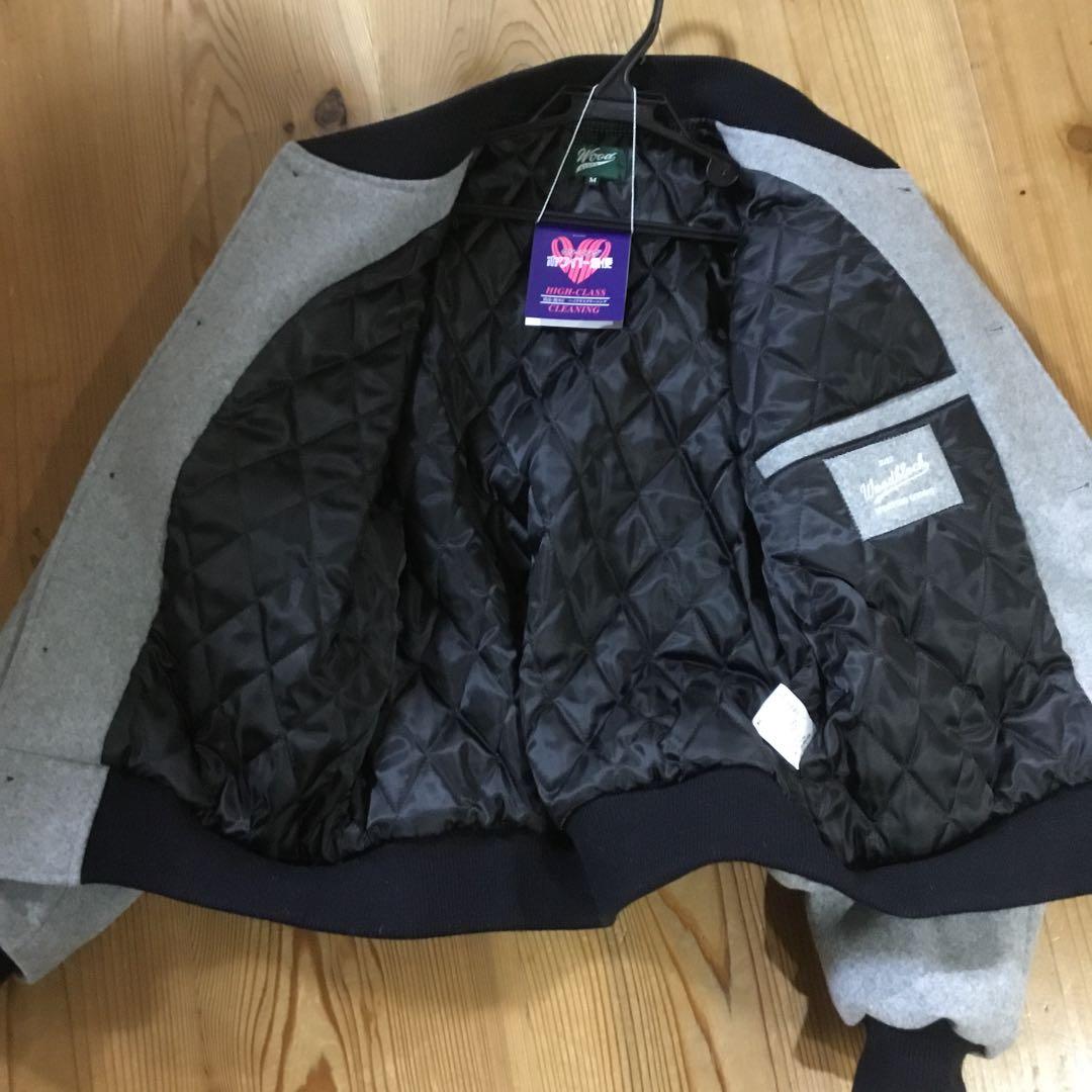 S*O様 WOOD BLOCK/ウッドブロックウール地ビックエンブレムスタジャン