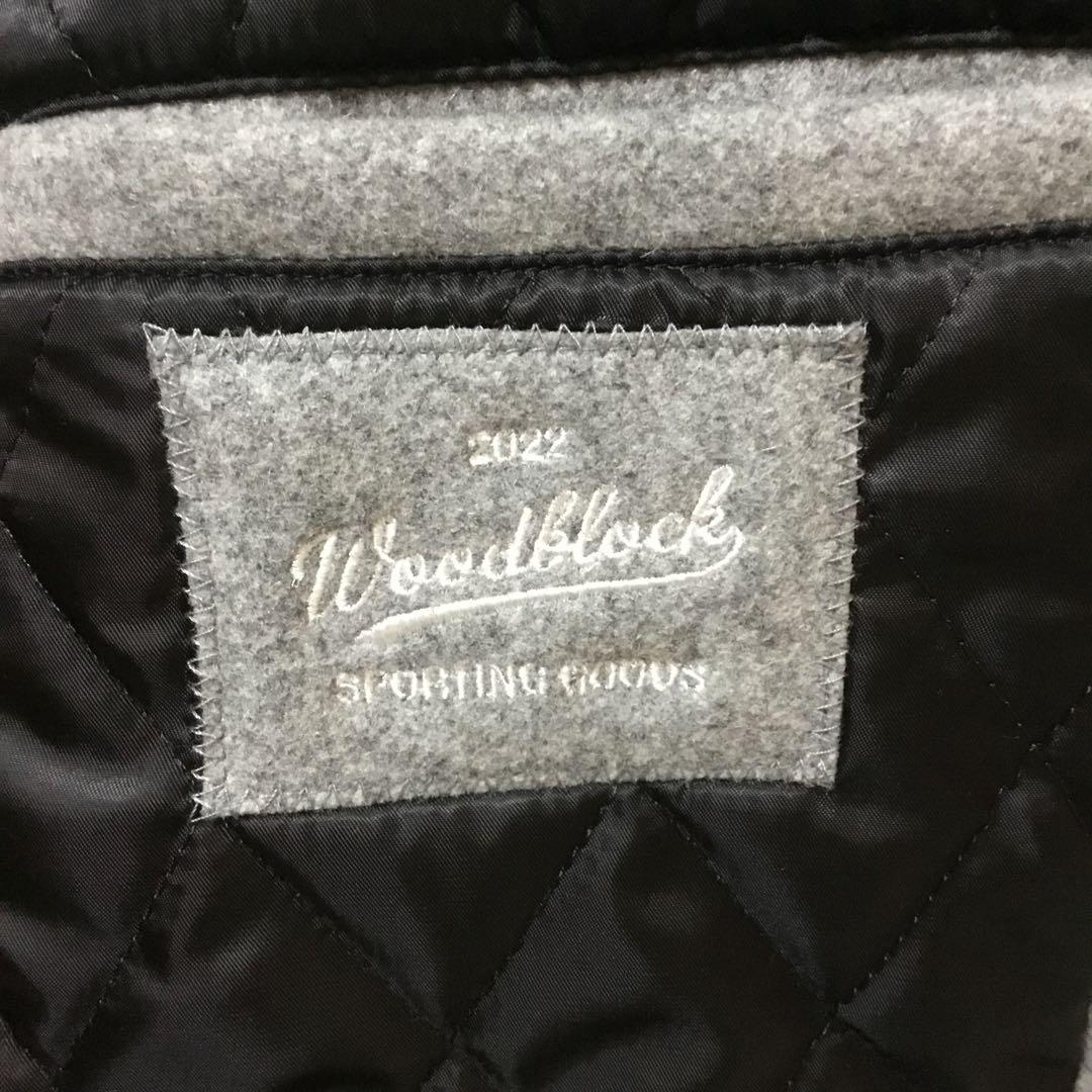 S*O様 WOOD BLOCK/ウッドブロックウール地ビックエンブレムスタジャン