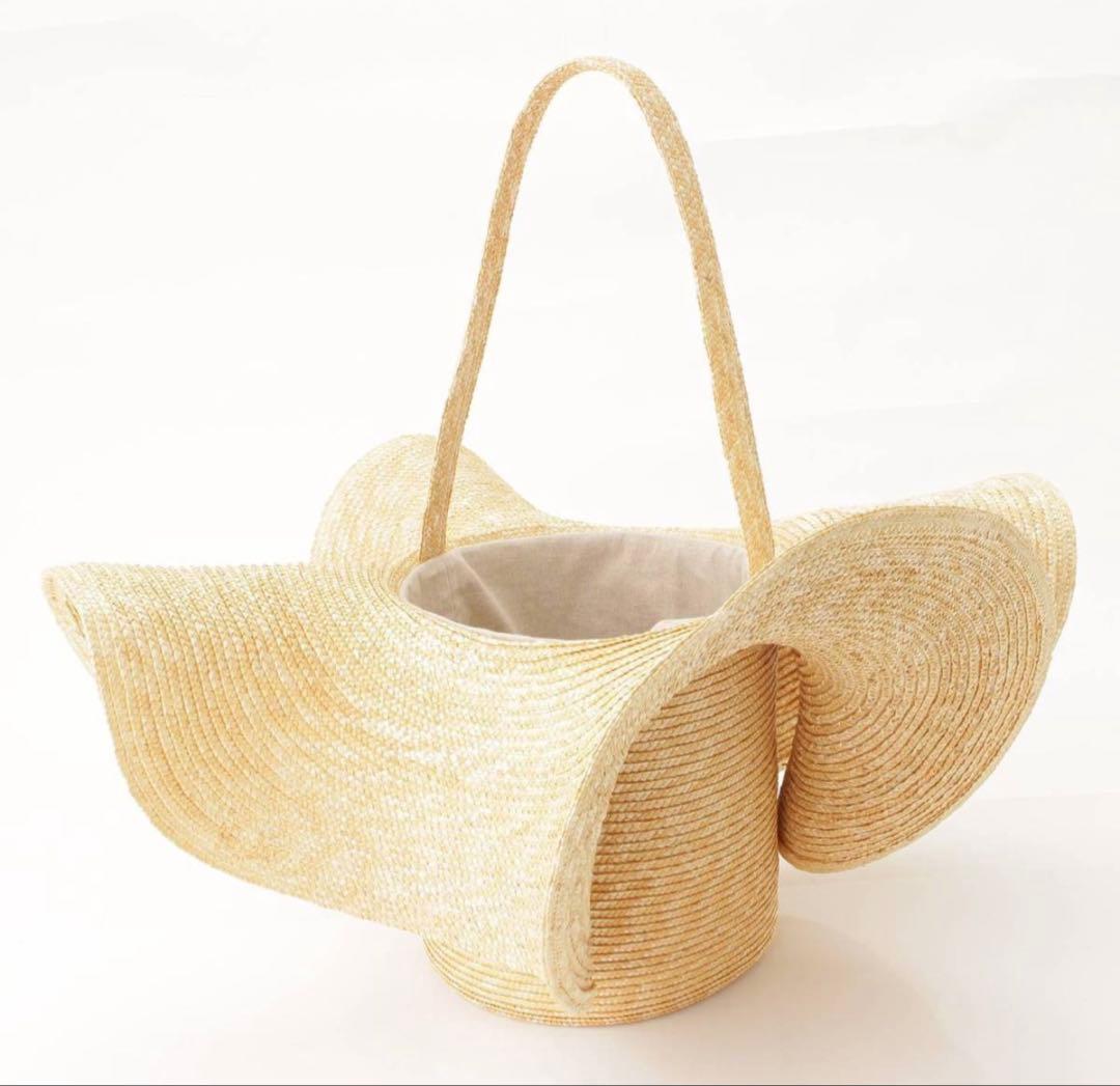 フレアバスケットストローバッグ