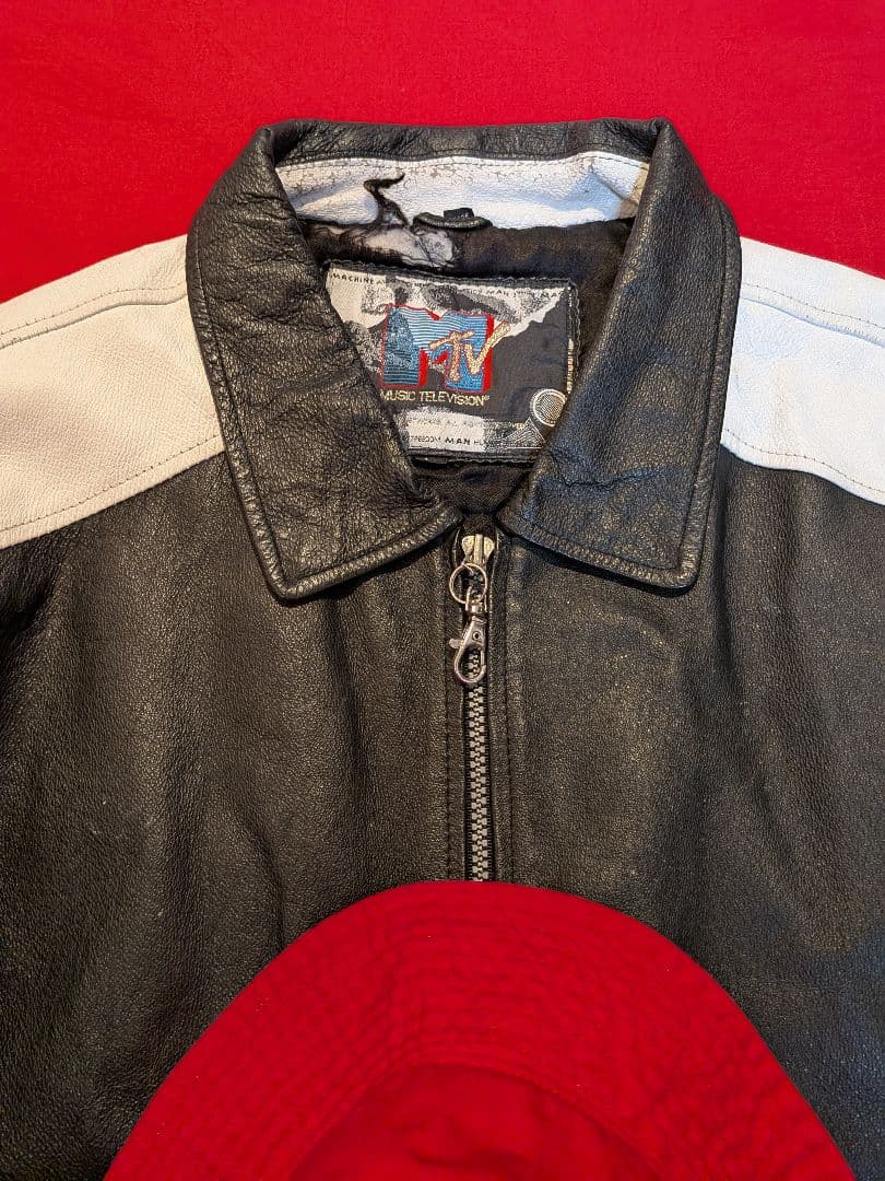 最終値下げ‼ 90s ヴィンテージ MTV Stussy レザースタジャン321