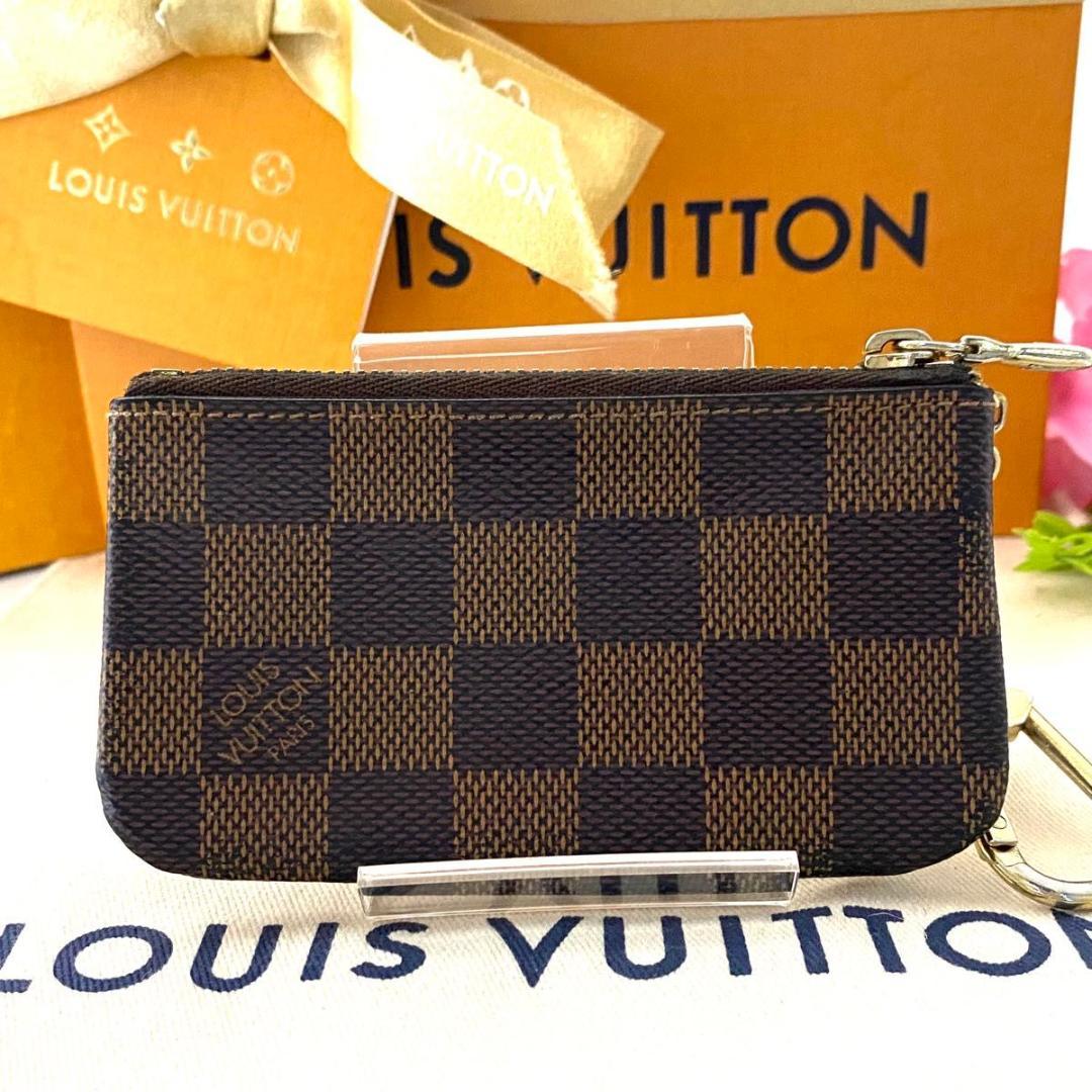 ルイ ヴィトン◎ポシェット クレ ダミエ エベヌ ケース キーホルダー 茶