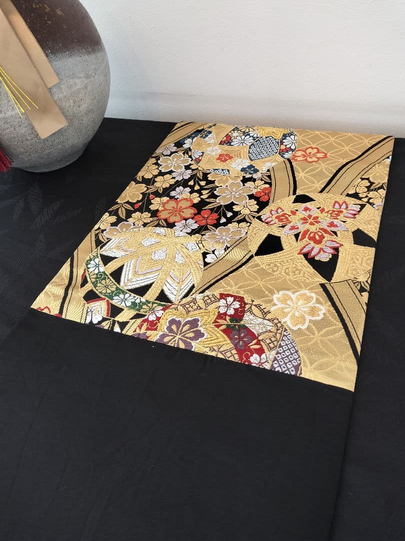 A751高級‼️ひな祭り‼️手毬‼️袋帯テーブルランナー2m19cm