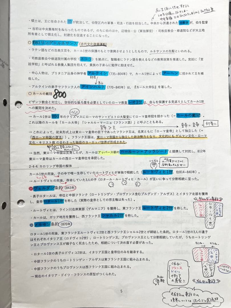 【最新版】鉄緑会 高3世界史 通年授業冊子/テスト類セット