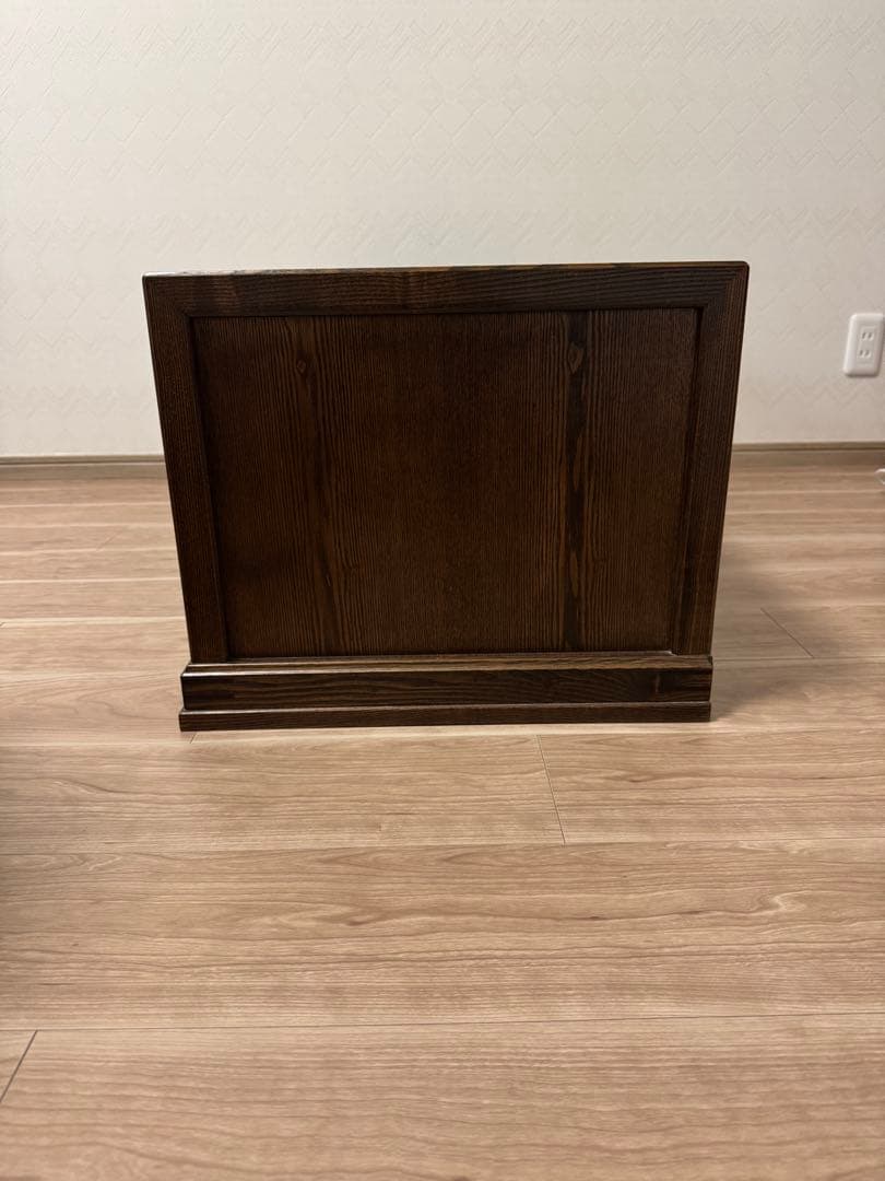 机　文机　座机　ローデスク　座卓　　　ダークブラウン木製デスク 5引き出し