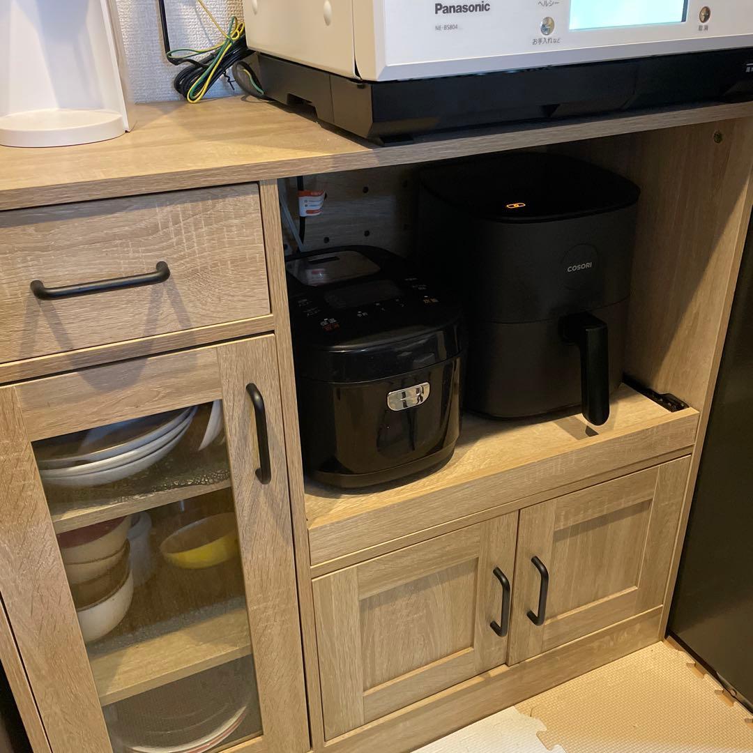 キッチン収納棚　木目調　組み立て済み