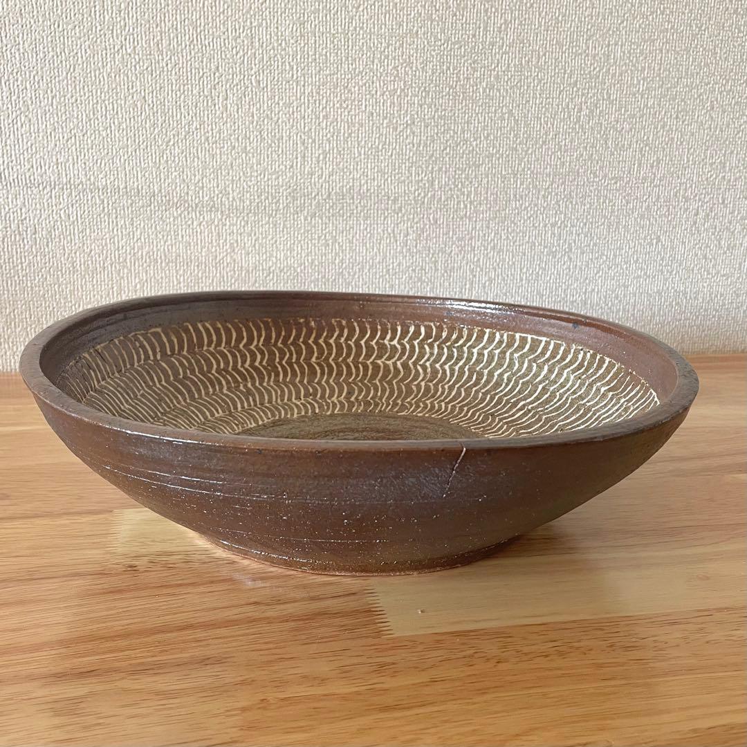 民藝 象嵌の大鉢 一尺一寸 検）バーナード・リーチ 生田和孝