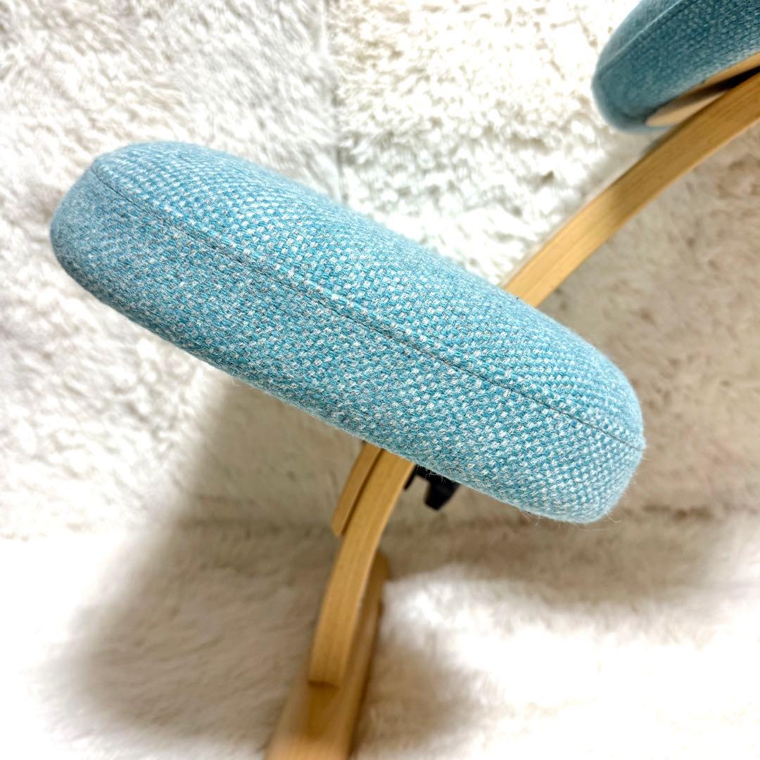 【美品】バランスチェア イージー balans Easy ライトブルー　リボ