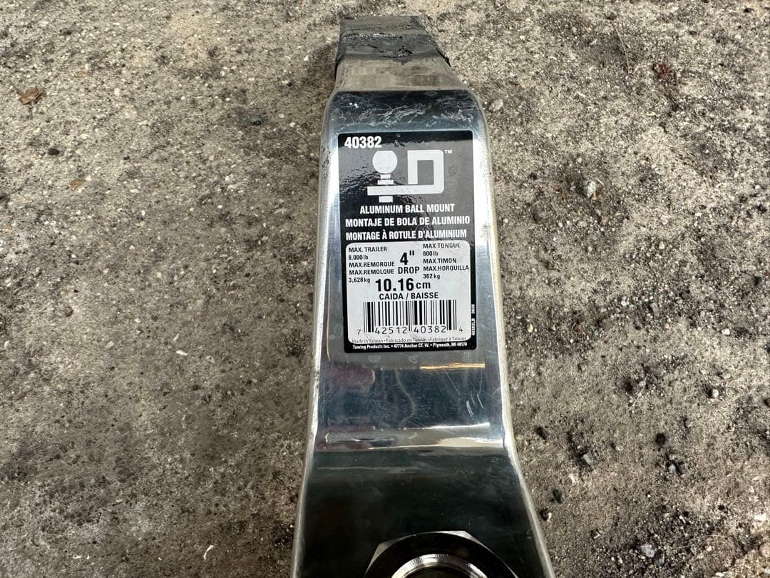 Draw-Tite 40382 アルミボールマウント＋２インチボール