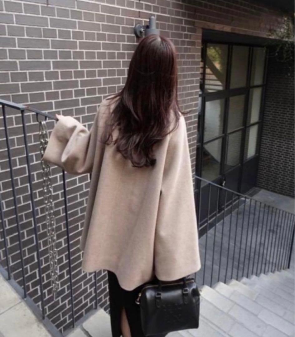 Chico ファー取り外しケープコート グレージュ ファー コート チコ