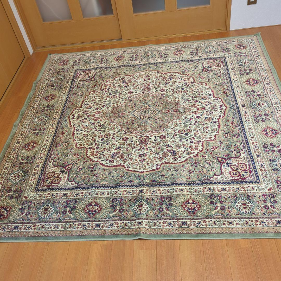 ⭐おしゃれなペルシャ風絨毯　メダリオン柄185×185cm