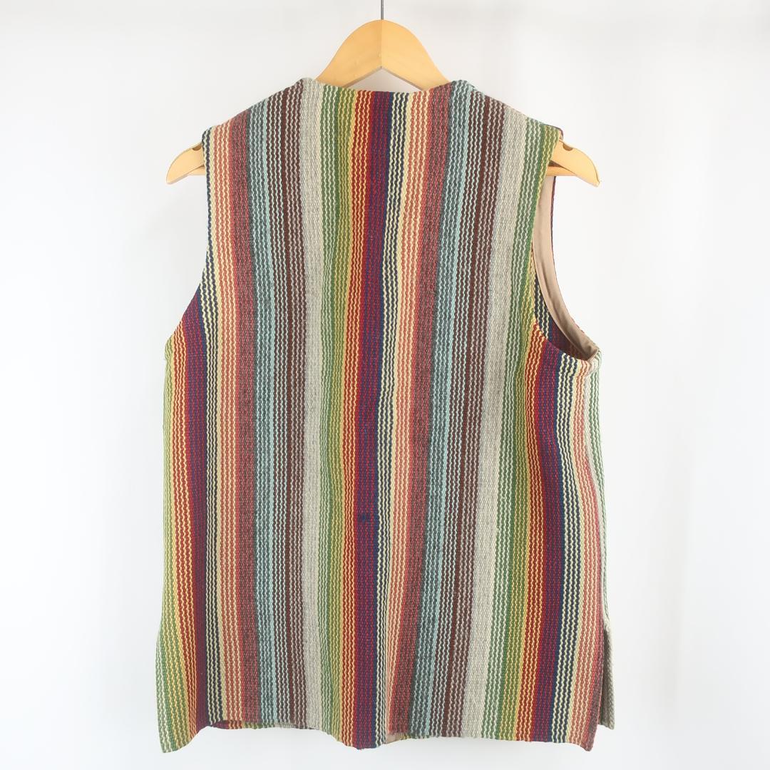 ORTEGA'S ウール ネイティブ ストライプ コンチョ ボタン チマヨベスト