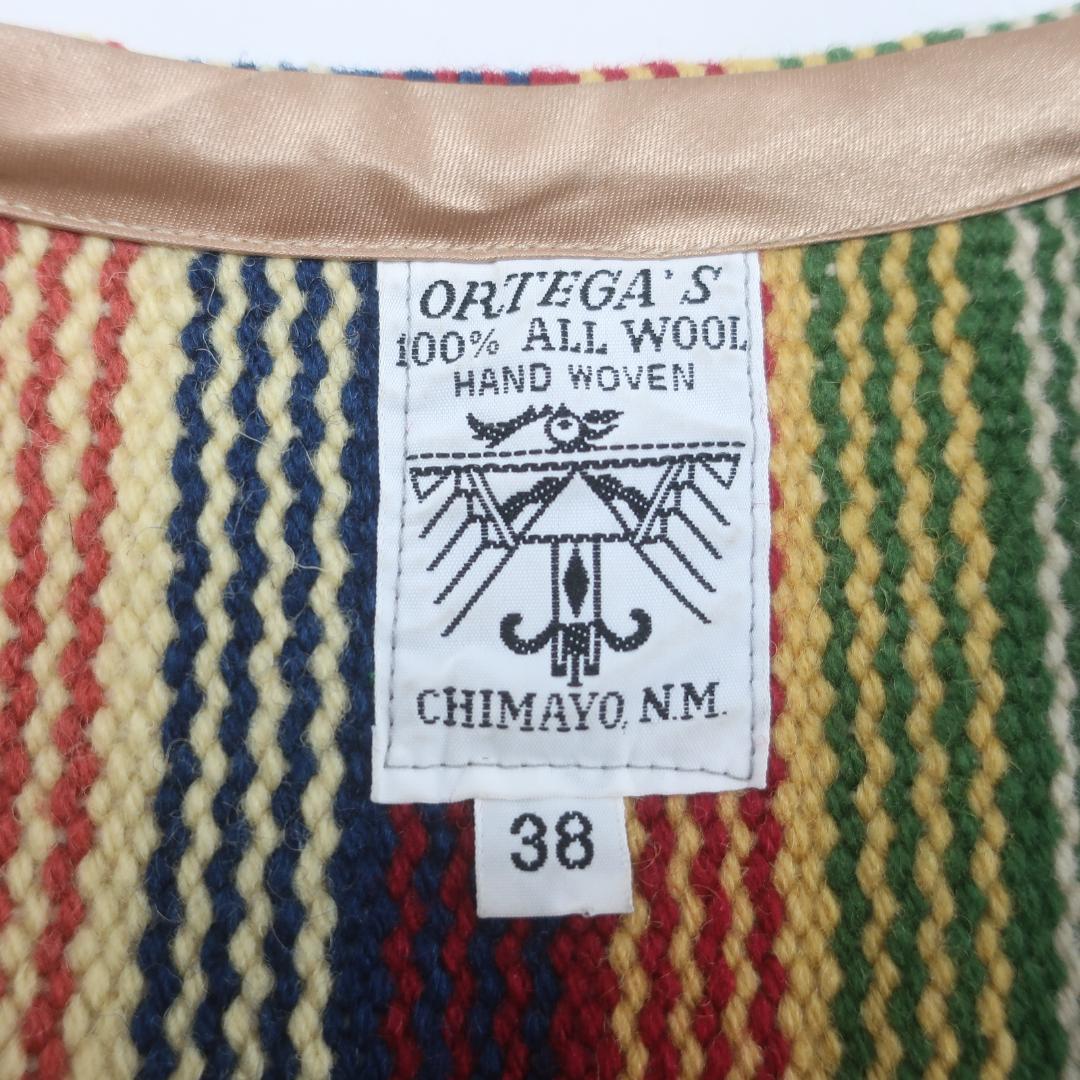ORTEGA'S ウール ネイティブ ストライプ コンチョ ボタン チマヨベスト