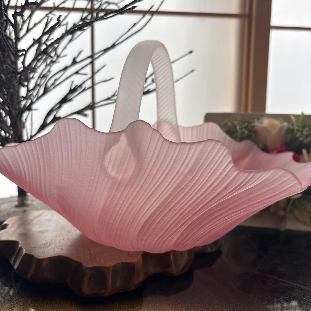 カメイガラス　ガラス籠バスケット