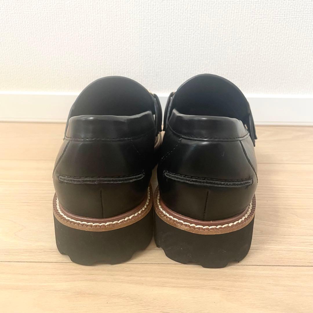 極美品 Mazell 厚底ビットローファー 36 黒 バンヤードストーム 軽量