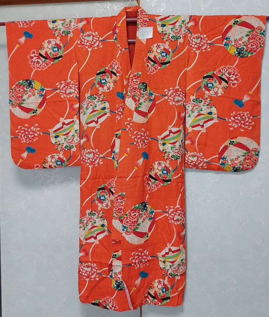 NK33アンティーク子供着物正絹着丈120センチ裄丈53センチ