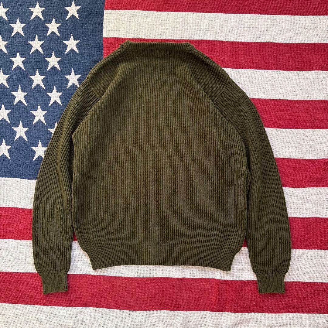 L.L.Bean コットンニット 畦編み リプ編みセーター オリーブ L-XL