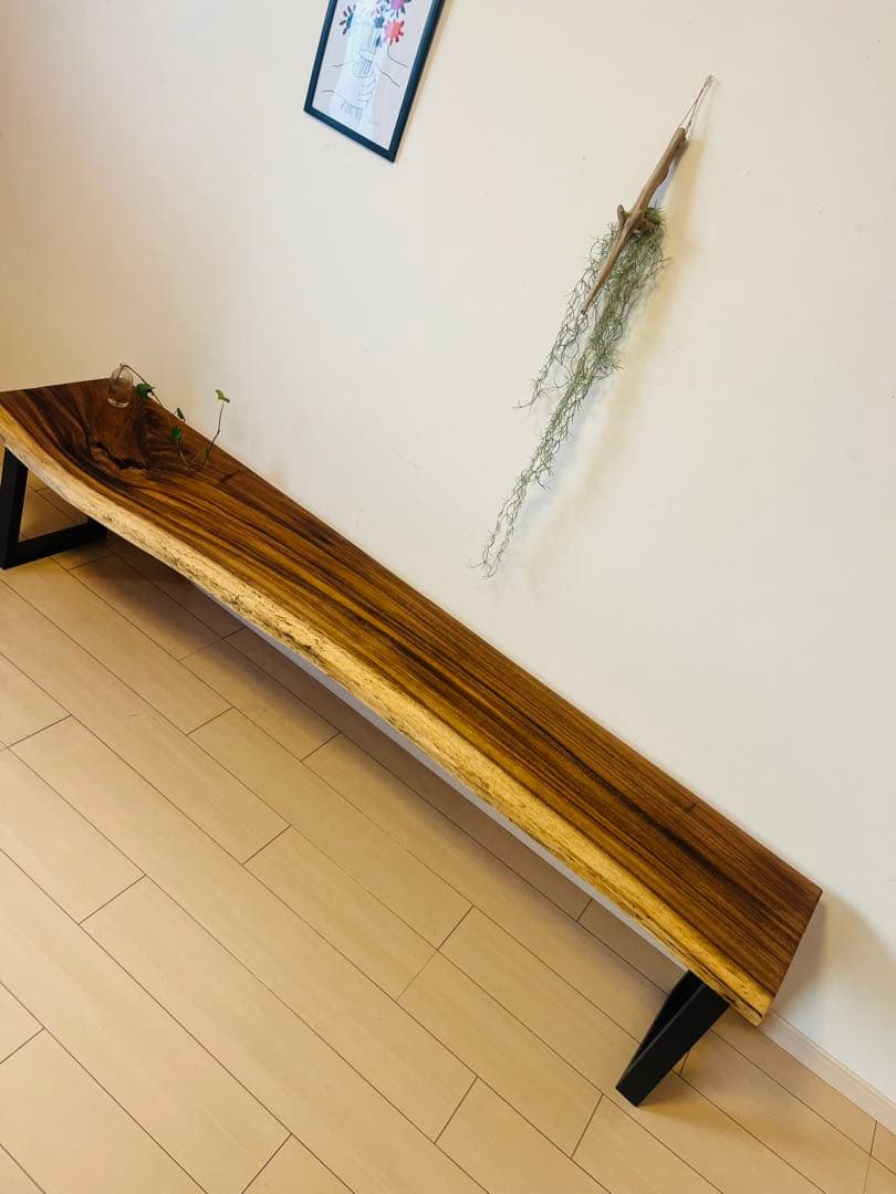 一枚板テーブル　カウンター　テレビ台　モンキーポッド　ローテーブル