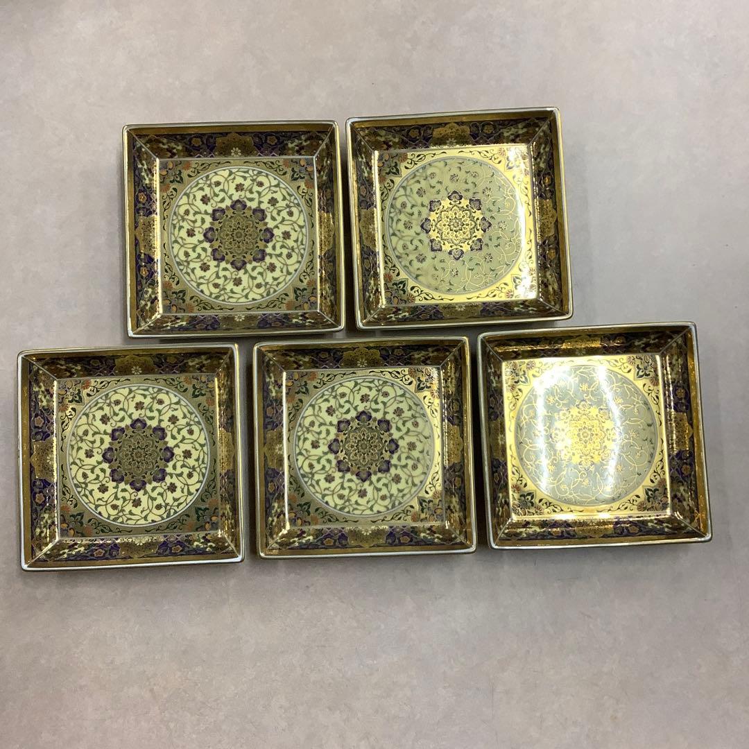 前畑陶器 庫山窯 金襴更紗 角盛鉢 小皿 有田焼 まとめて6点