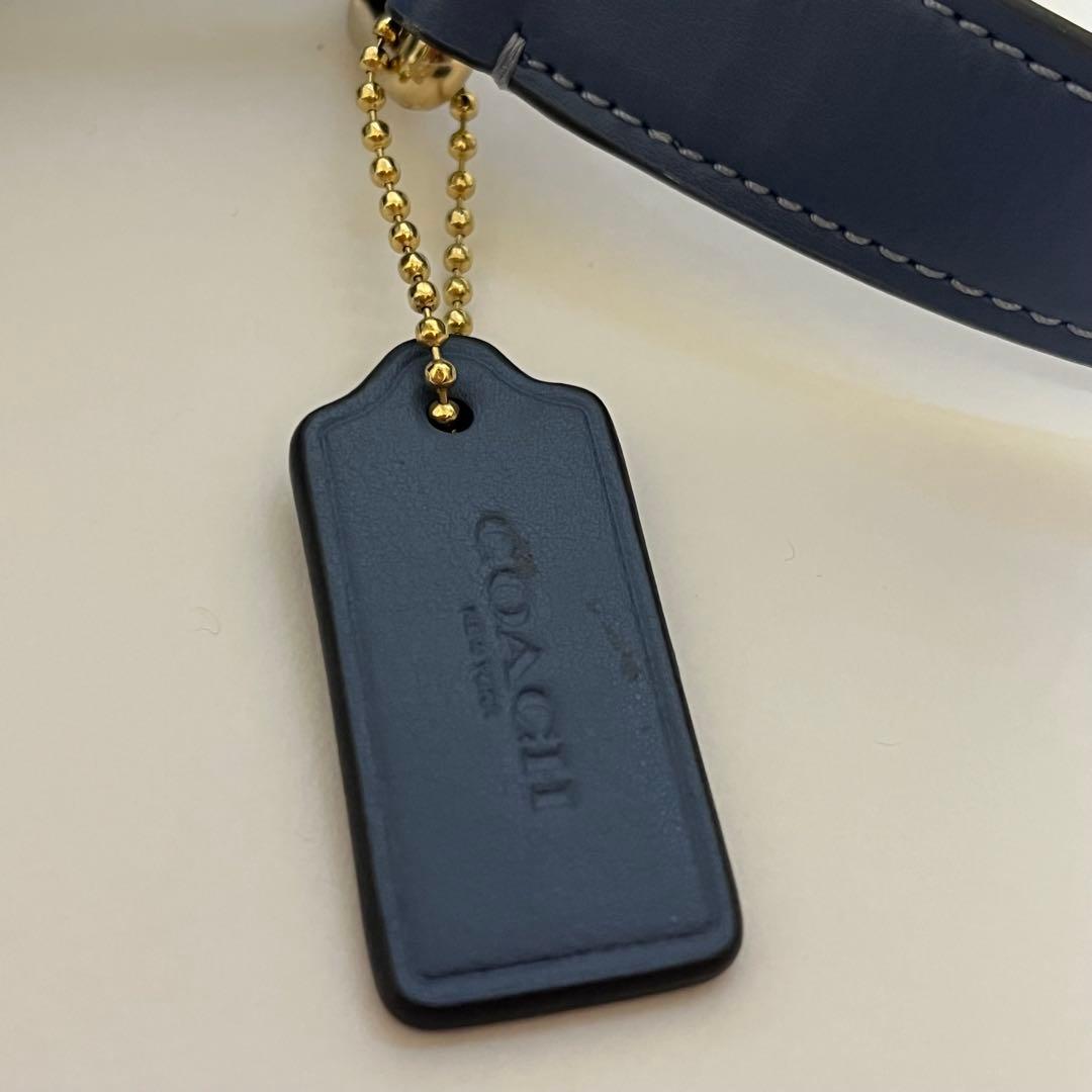 希少✨極美品✨コーチ　ボディバッグ　ウエスト　フローラル　花柄　レザー　濃紺