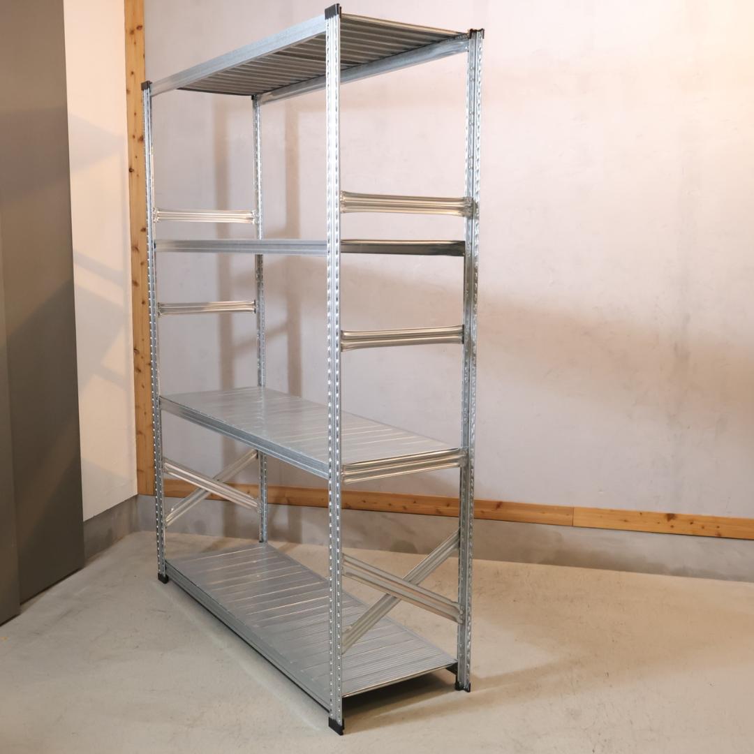 LSISTEM メタルシステム 4段ワイドシェルフ インダストリアル