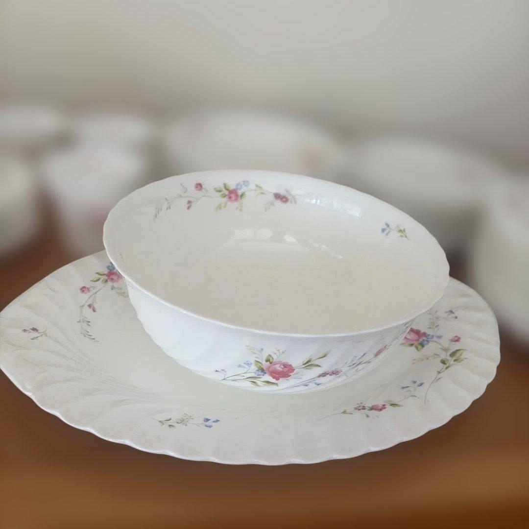 NIKKO ニッコー 白地花柄ビンテージ チャイナウェア44点セット