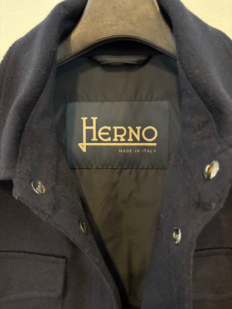 HERNO ヘルノ ブルゾン ウール カシミヤ ネイビー