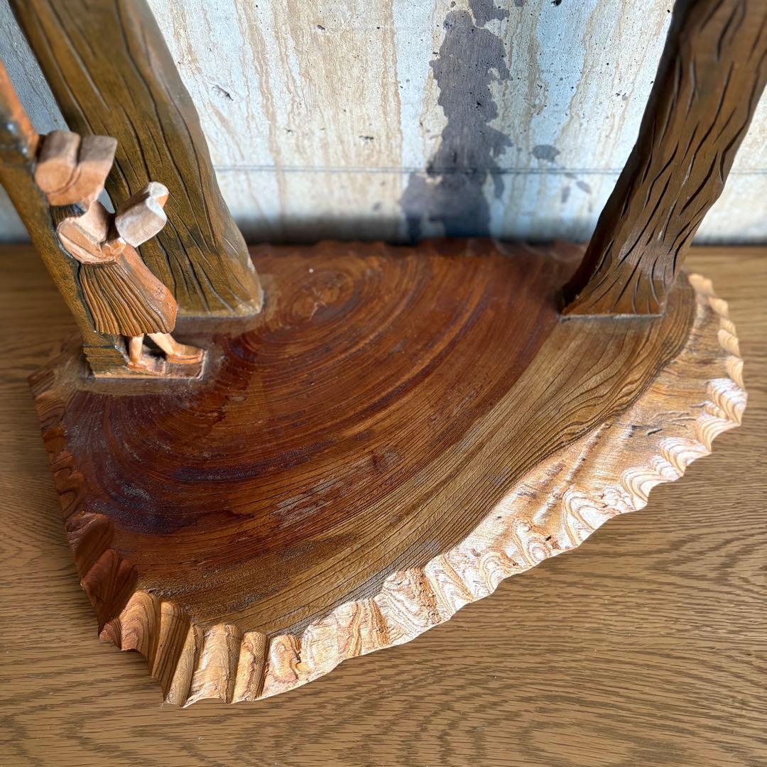 木彫りオブジェ　ヴィンテージ 渡辺一生