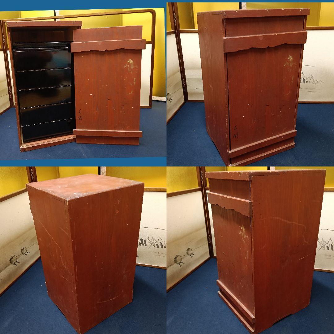 AOI 輪島塗 重箱 沈金 家紋 五七の桐紋 五段重 替蓋付 木箱入 木製漆塗