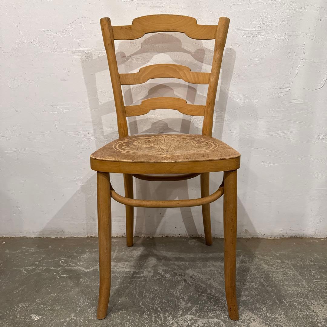 ヴィンテージ　ダイニングチェア　カフェチェア　剥離　座面装飾　3