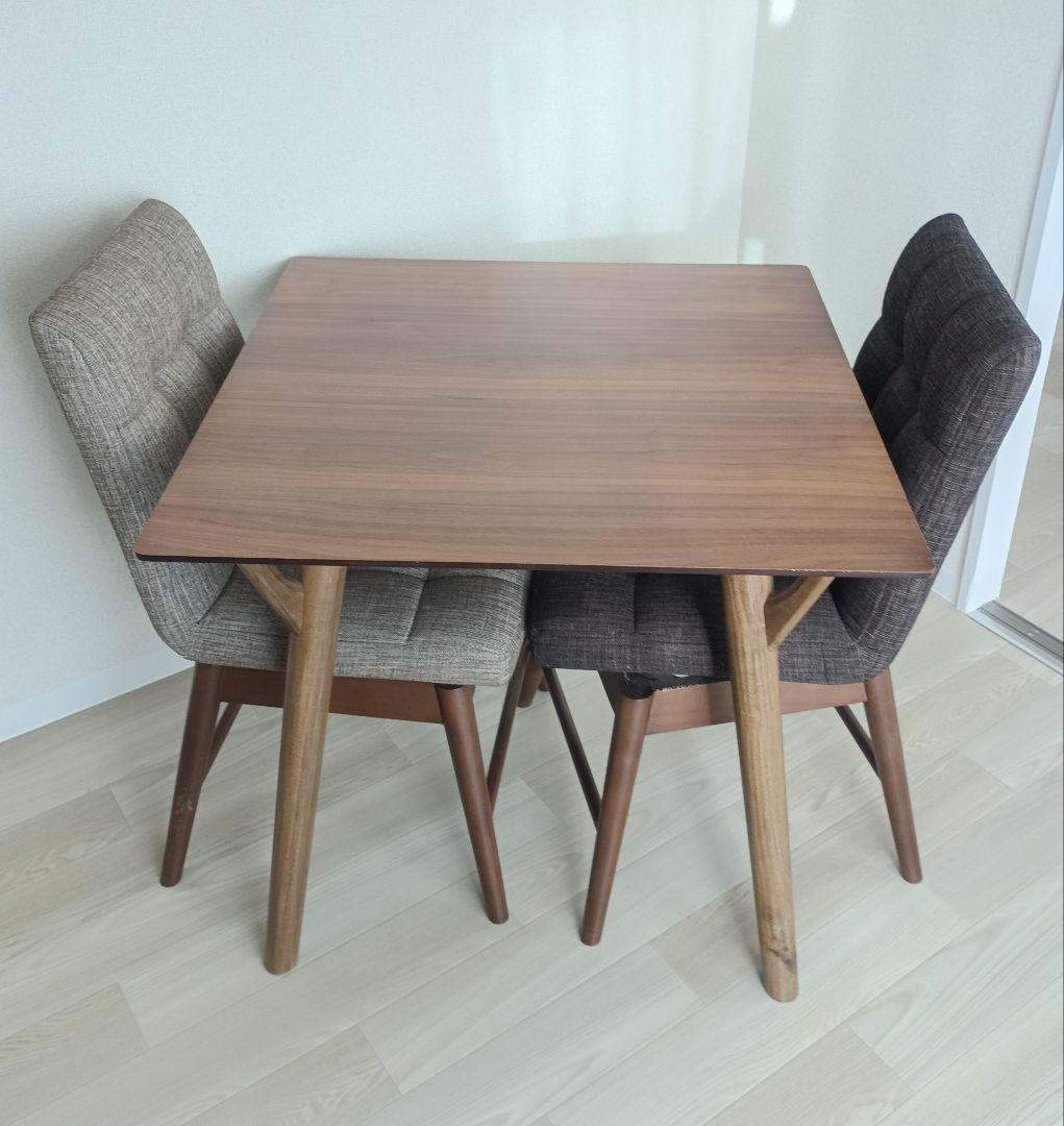 ニトリ　ダイニングテーブルセット　ウォールナット色