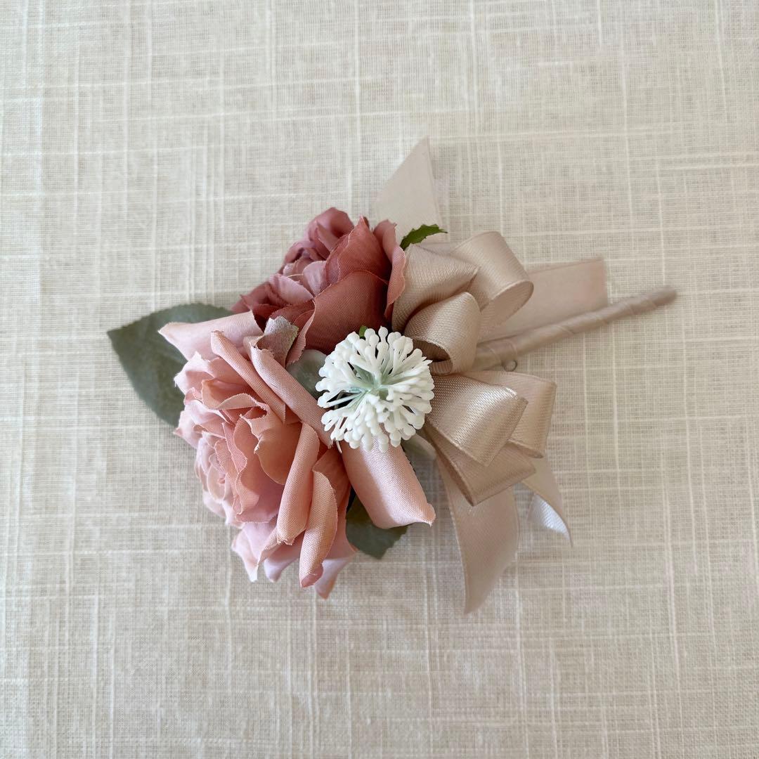 ウェディングブーケとブートニアのセット♡くすみピンクブーケ♡前撮り♡挙式♡