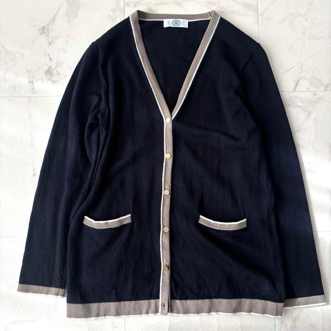 J.PRESS ジェイプレス トリムツインニット アンサンブル 長袖 ネイビー