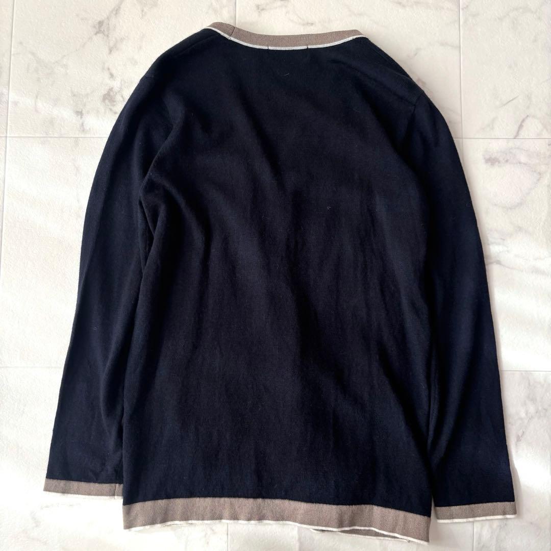 J.PRESS ジェイプレス トリムツインニット アンサンブル 長袖 ネイビー