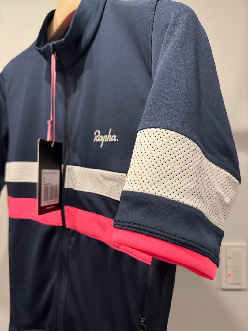 美品！Rapha メンズ ブルベ ライトウェイトジャージ S ネイビー/ピンク